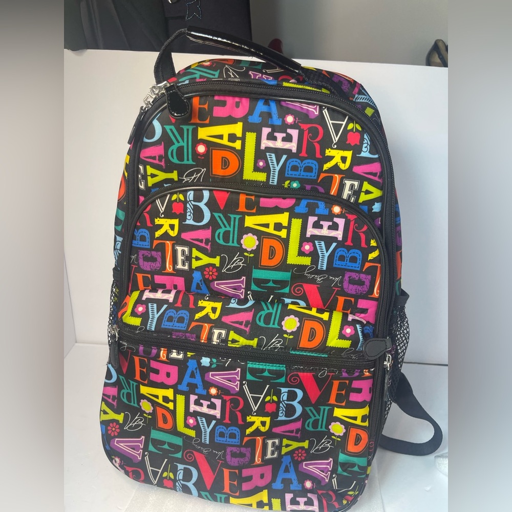 Vera Bradley Backpack Alphabet
Letters Logo Print School Large Travel Bag